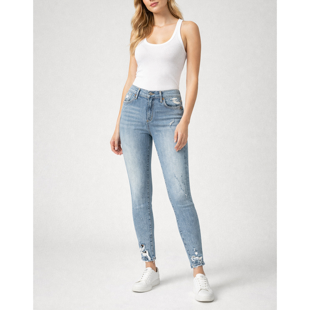 AGOLDE Sophie Crop Vertigo Jeans Womens 26 Blue Light Wash Distressed Skinny Y2K
